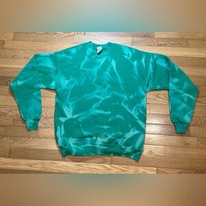 Hanes Crewneck - Bleach Dye EcoSmart Sweatshirt - Women’s Large - Green - GUC